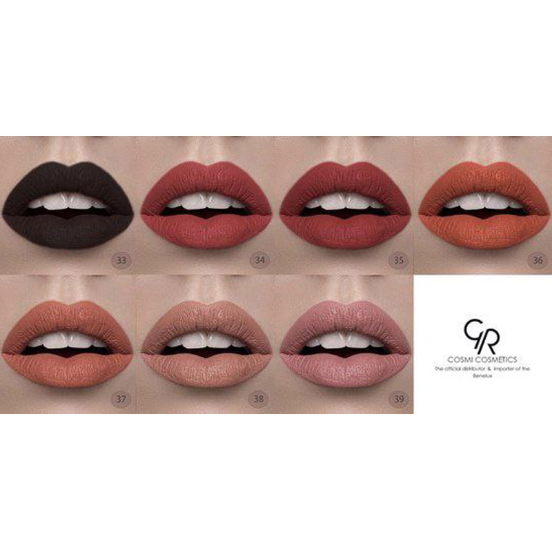 رژلب جامد گلدن رز مدل velvet matte